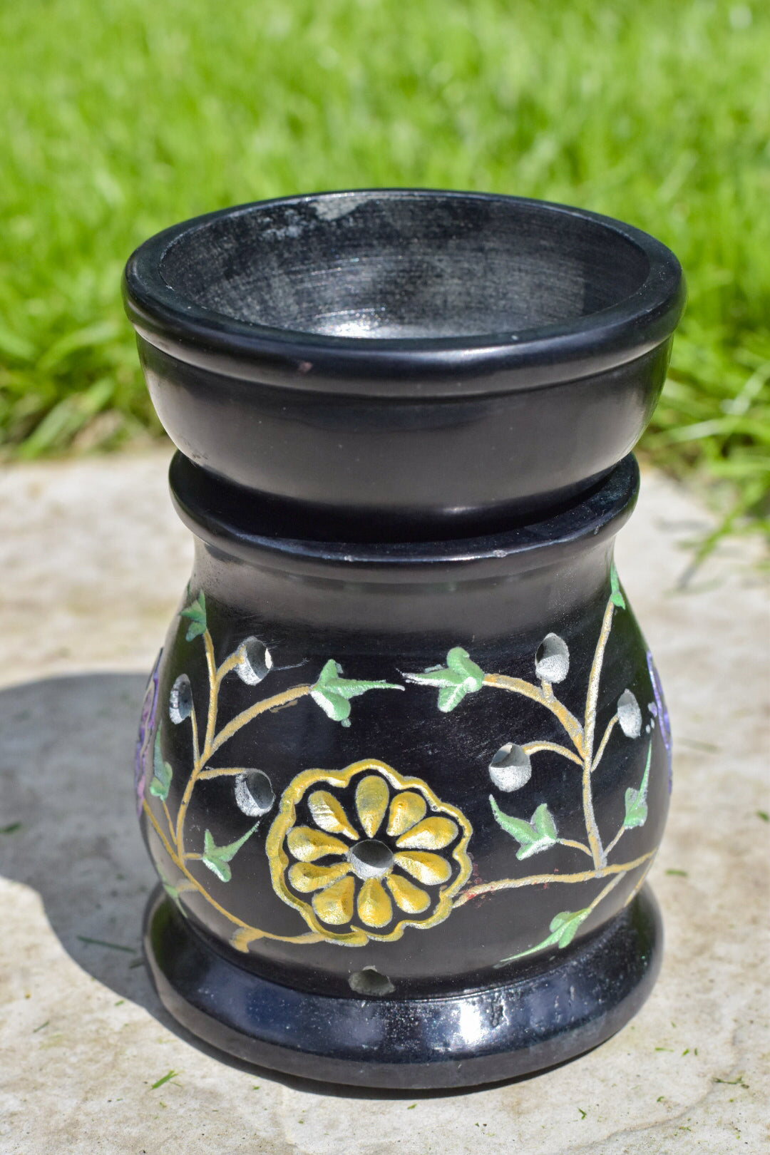 Duftlampe Blumen aus Speckstein