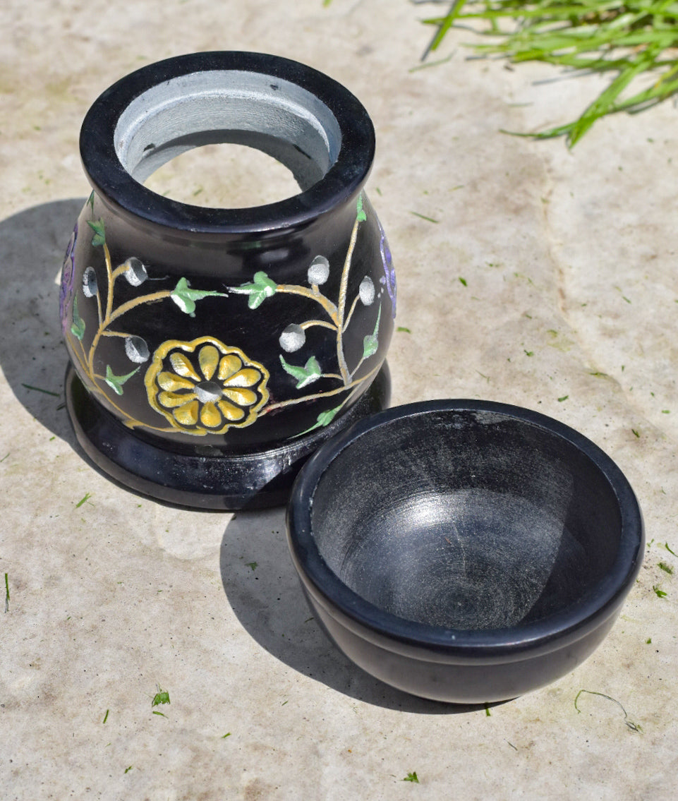 Duftlampe Blumen aus Speckstein