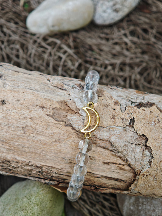 Bergkristall Armband mit Mond