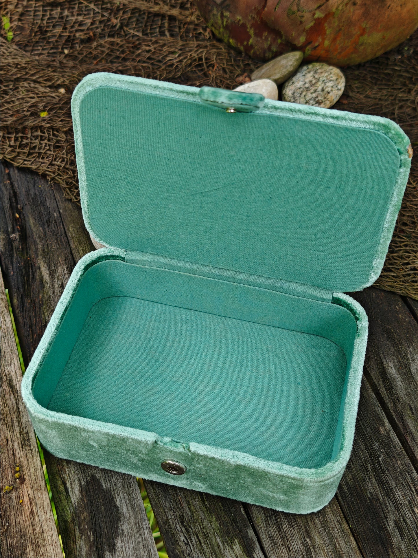 Tarotbox Samt-Mint mit Mondphasen