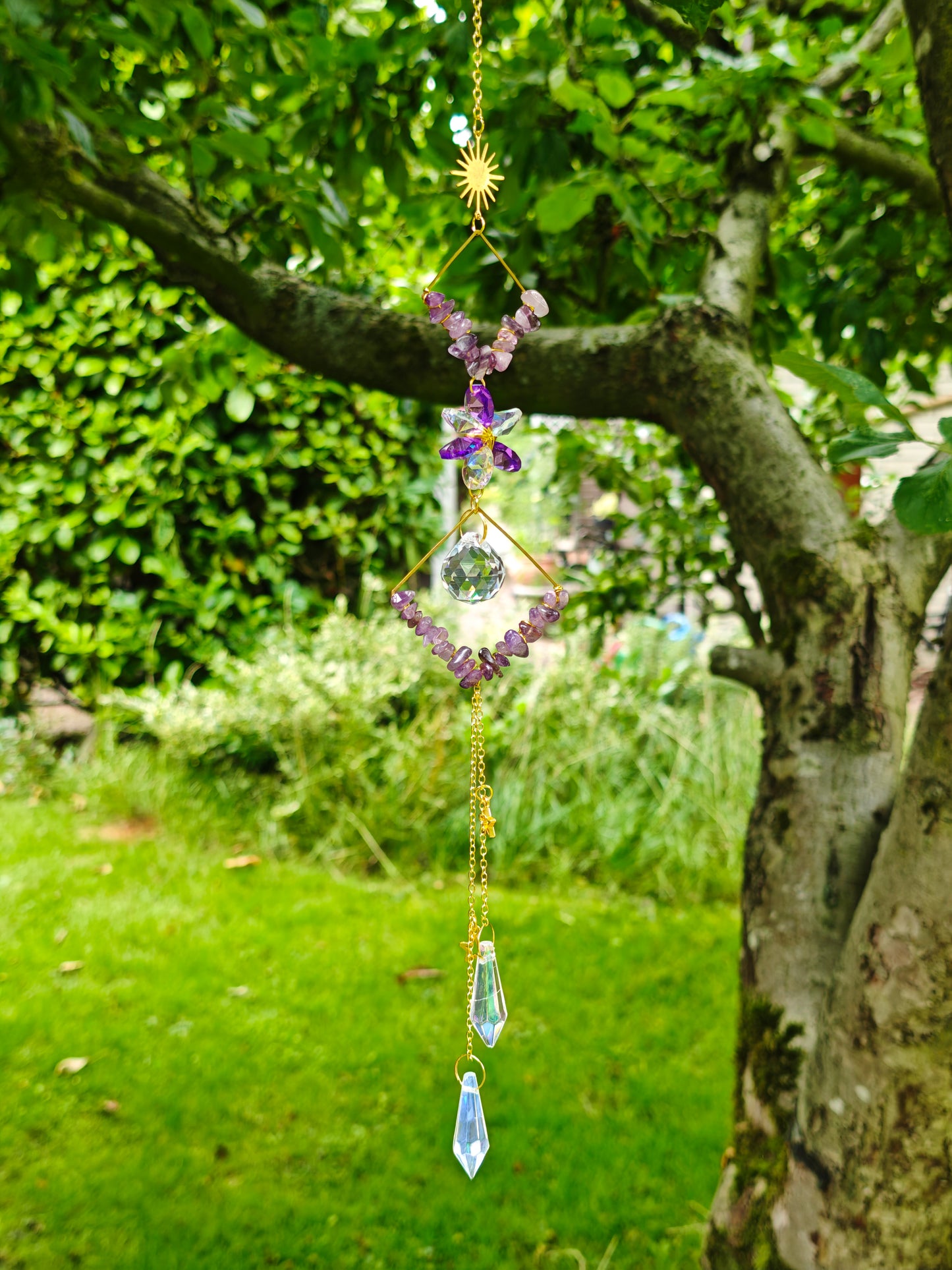Sonnenfänger mit Amethyst & Glaskristallen