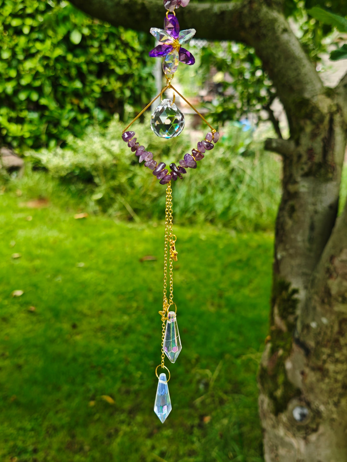 Sonnenfänger mit Amethyst & Glaskristallen