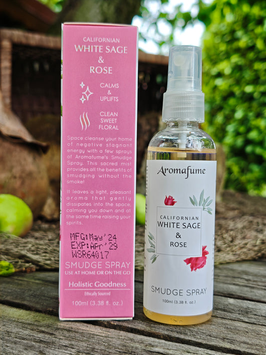 Smudgespray weißer Salbei & Rose