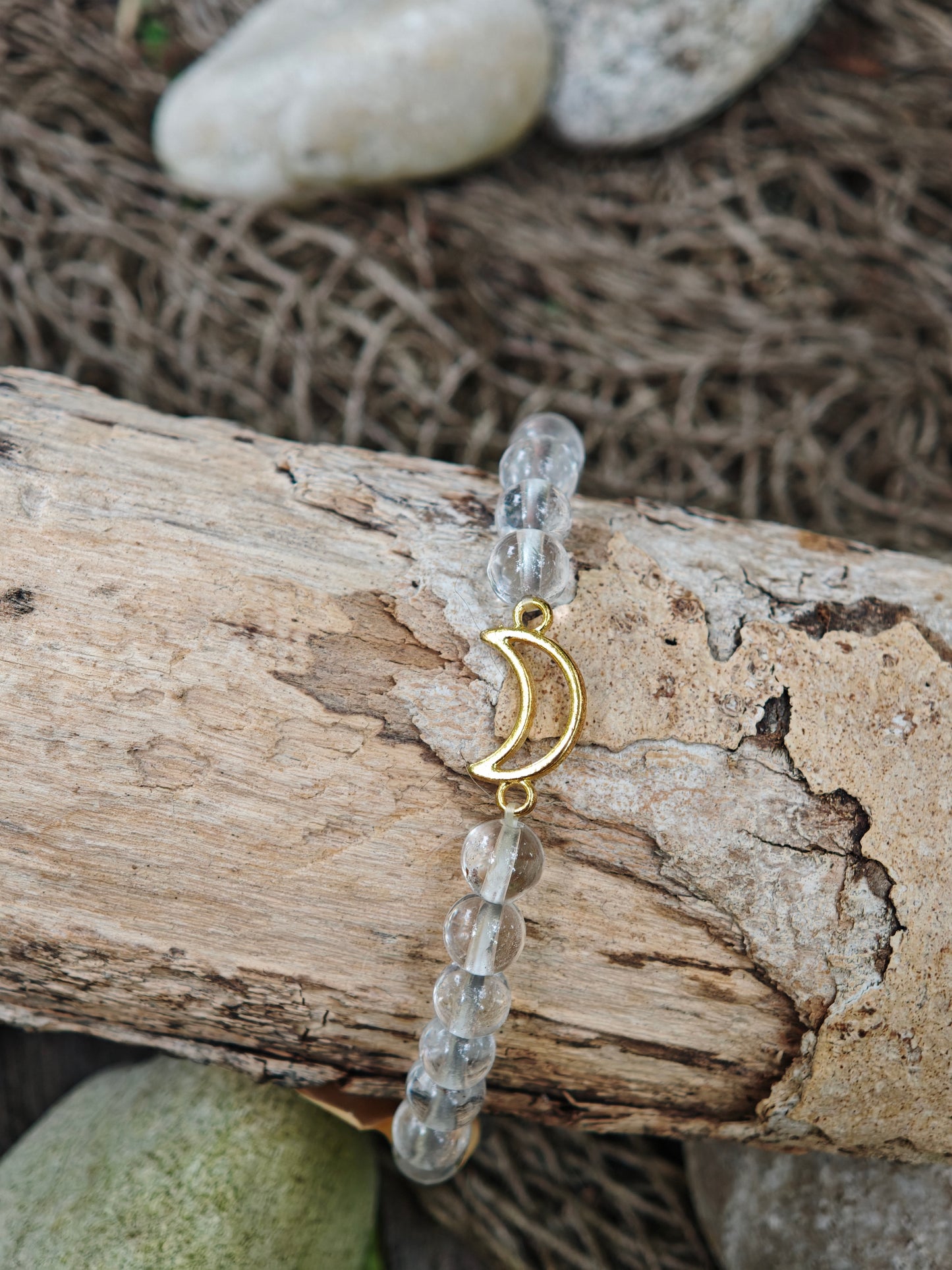 Bergkristall Armband mit Mond