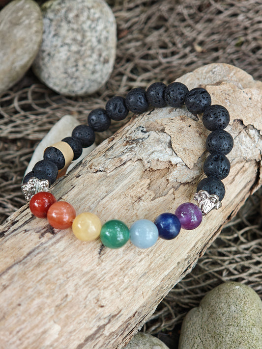 Lavastein 7 Chakren Armband
