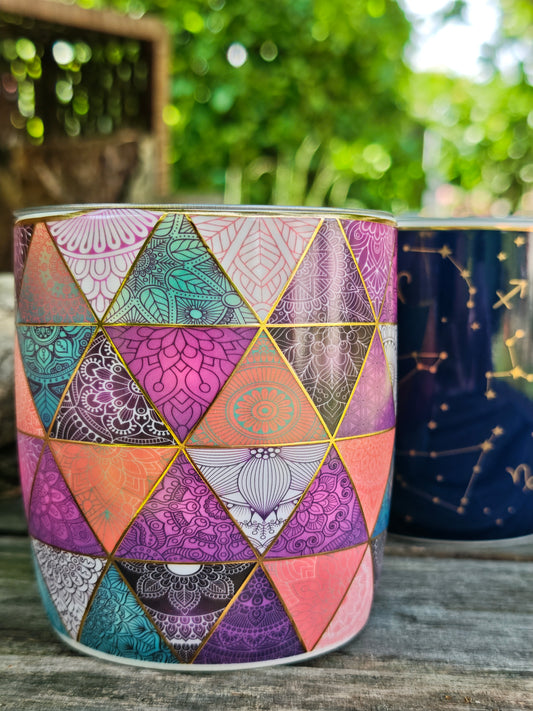Teetasse mit Sieb – Patchwork Edition