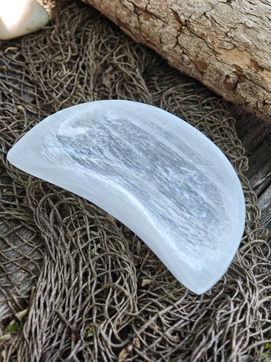 Selenit-Schale in Mondform