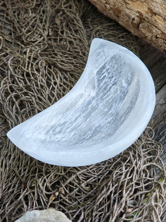 Selenit-Schale in Mondform
