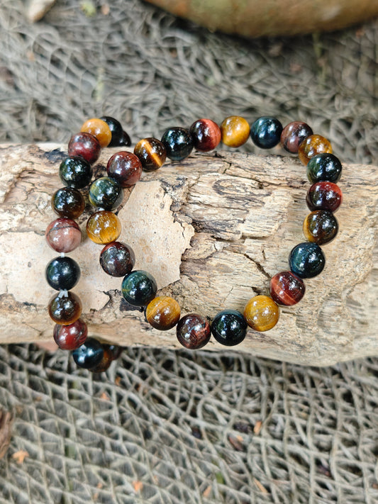 Tigerauge Armband dreifarbig