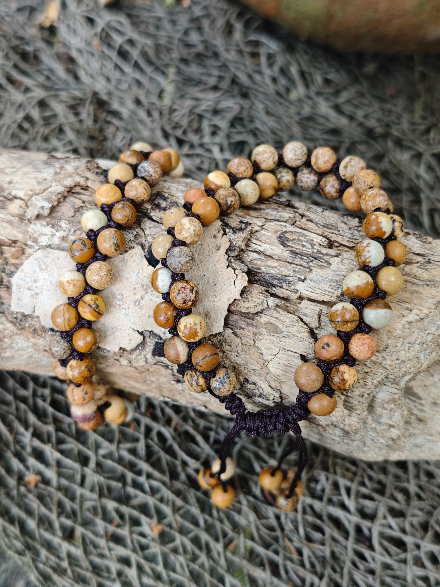 Landschaftsjaspis Armband doppelreihig
