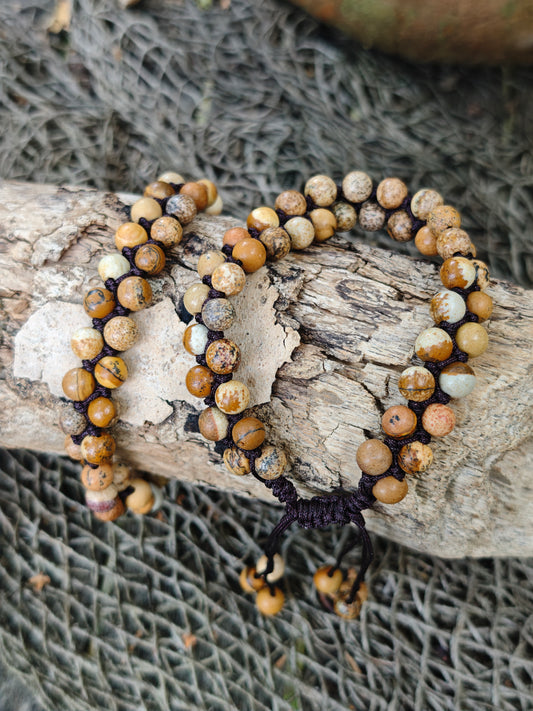 Landschaftsjaspis Armband doppelreihig