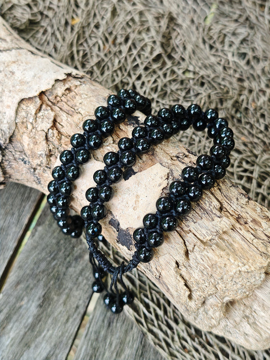 Schwarzer Achat Armband doppelreihig