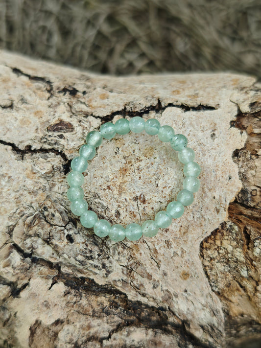 Elastischer Ring mit grünem Aventurin – 3 mm Edelsteinperlen