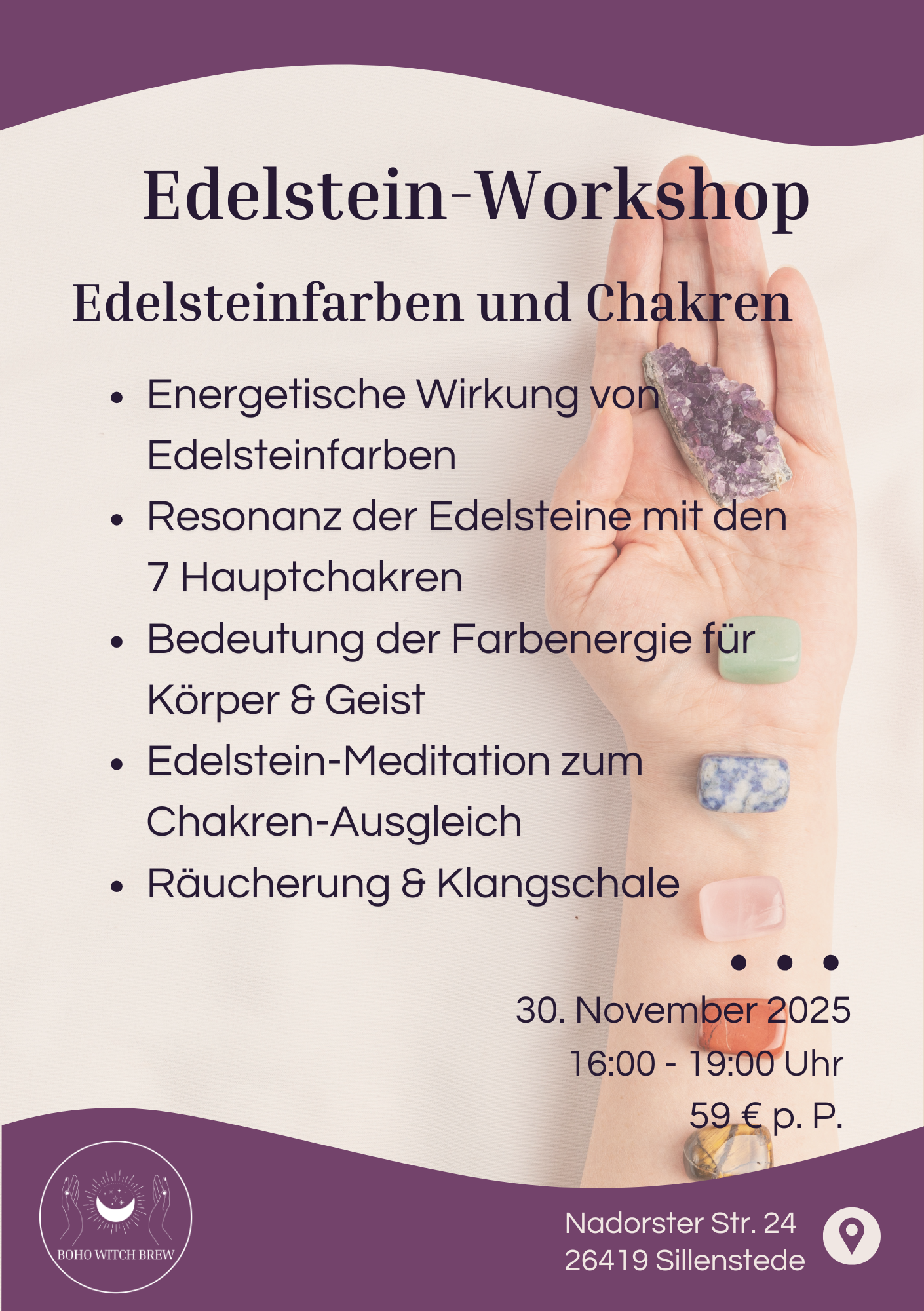 Edelstein-Workshop: Edelsteinfarben und Chakren