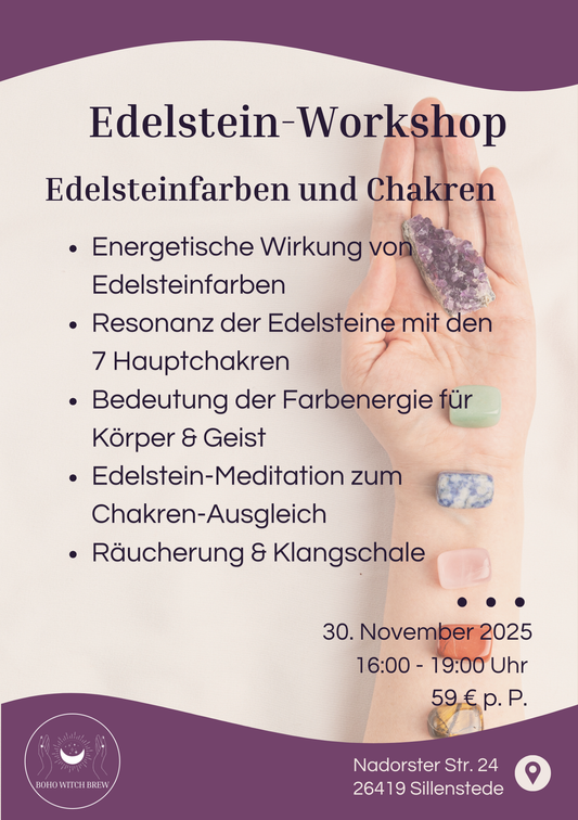 Edelstein-Workshop: Edelsteinfarben und Chakren