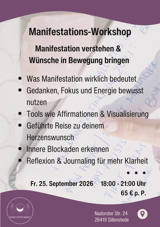 Manifestations-Workshop: Manifestation verstehen & Wünsche in Bewegung bringen