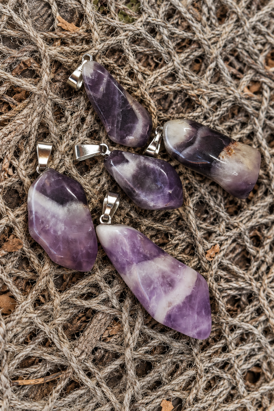 Chevron-Amethyst Anhänger