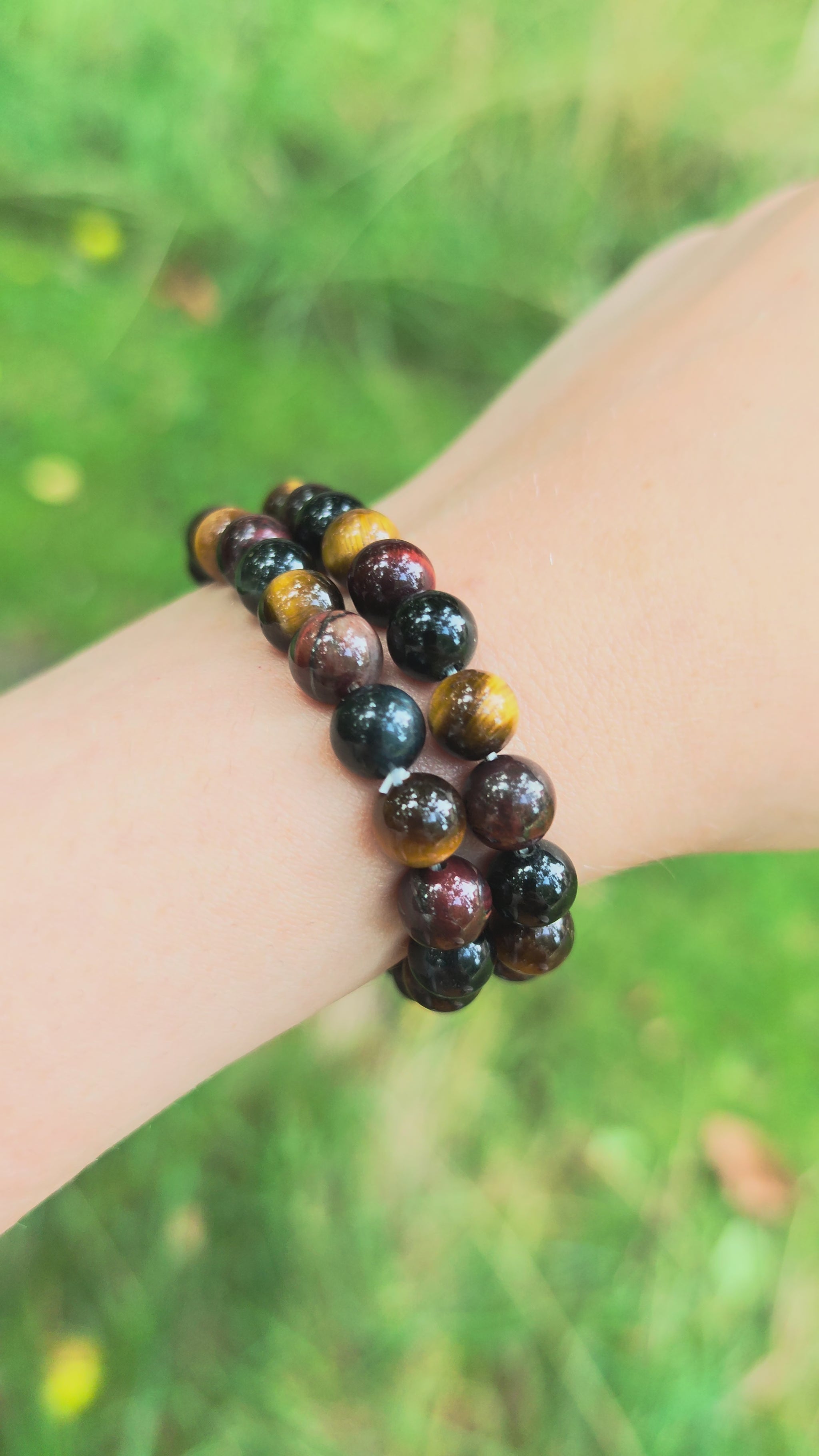 Tigerauge Armband dreifarbig