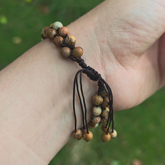 Landschaftsjaspis Armband doppelreihig