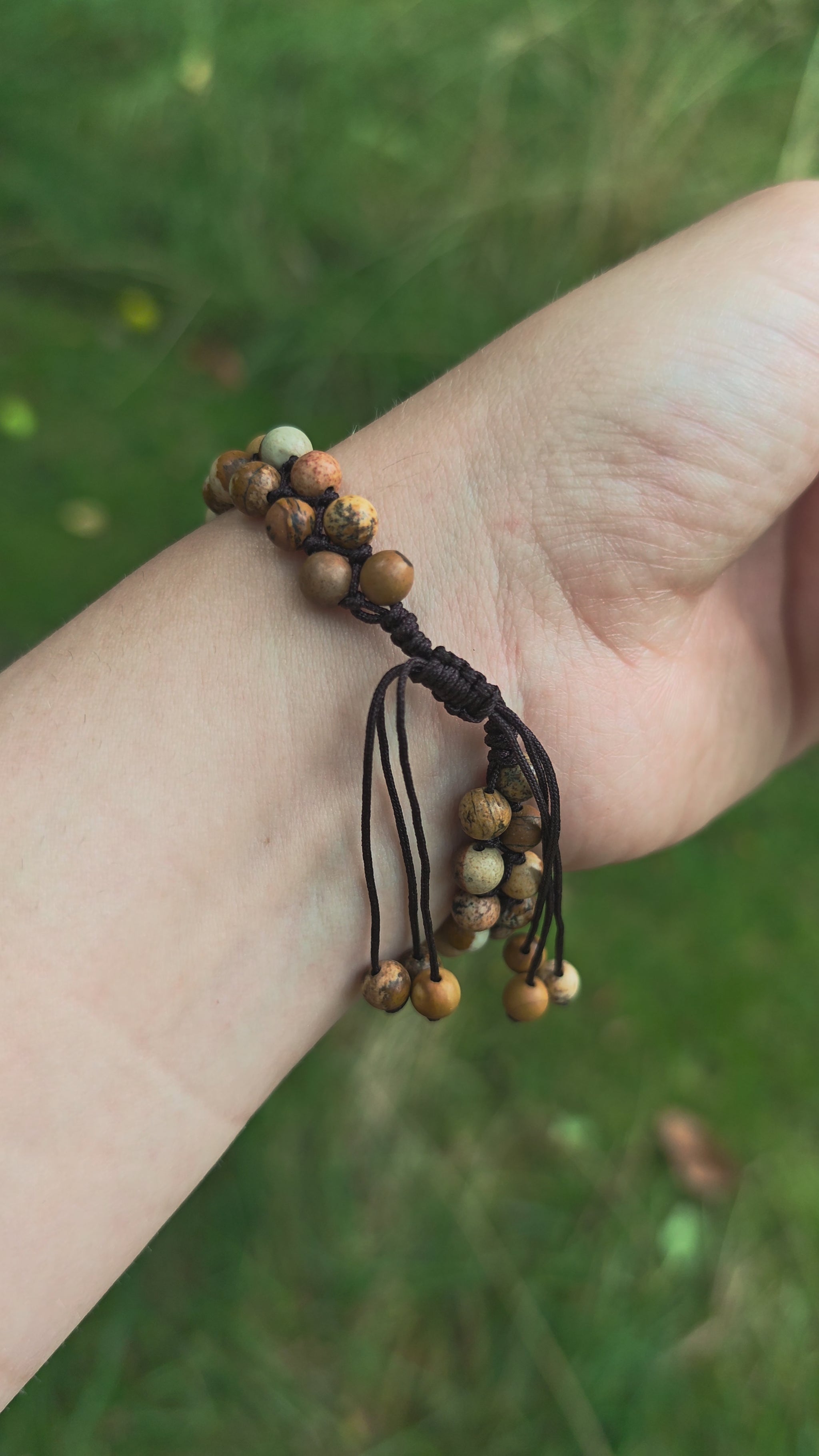 Landschaftsjaspis Armband doppelreihig