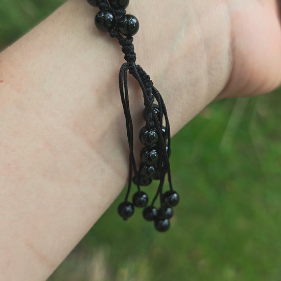 Schwarzer Achat Armband doppelreihig