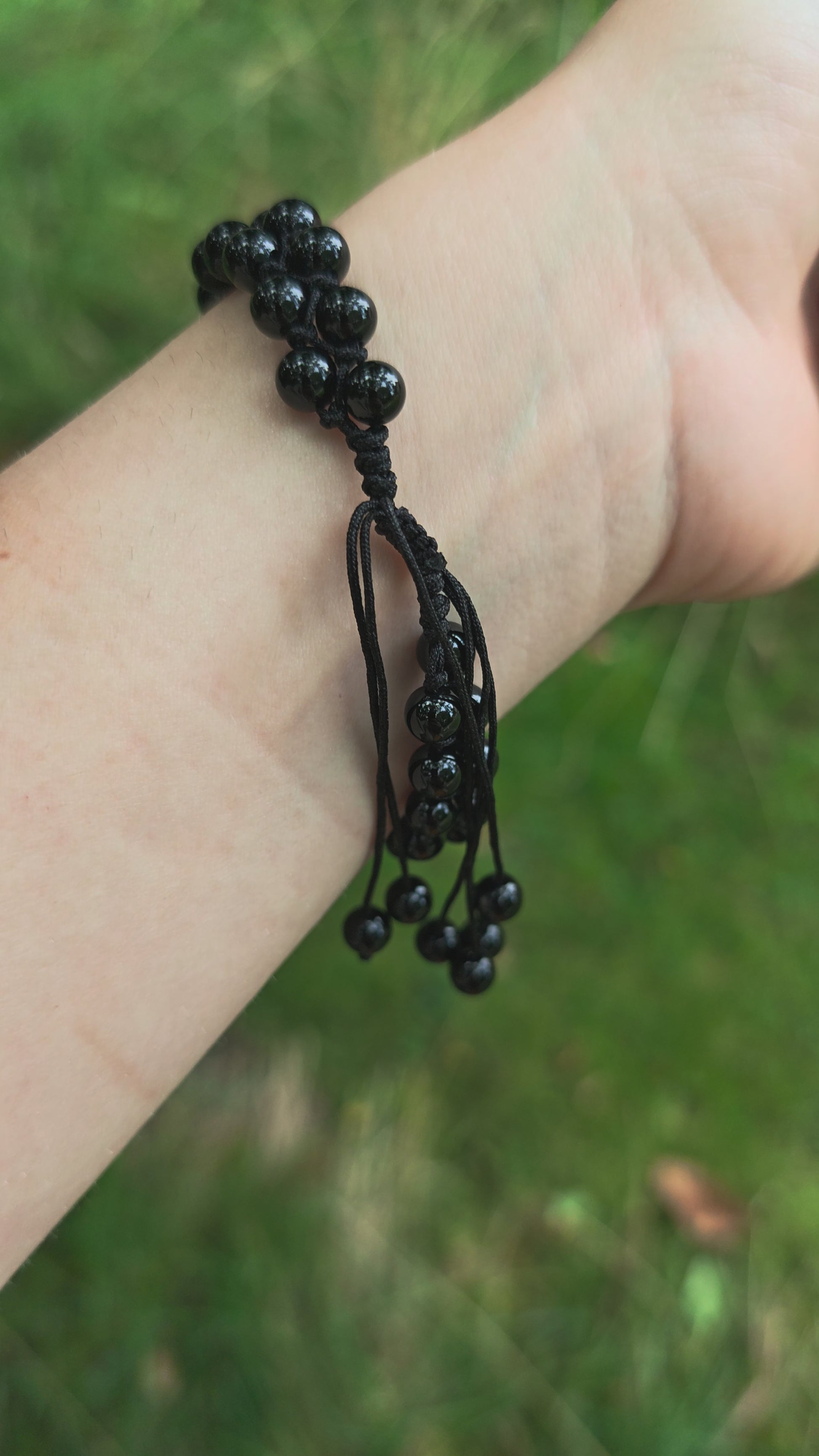 Schwarzer Achat Armband doppelreihig