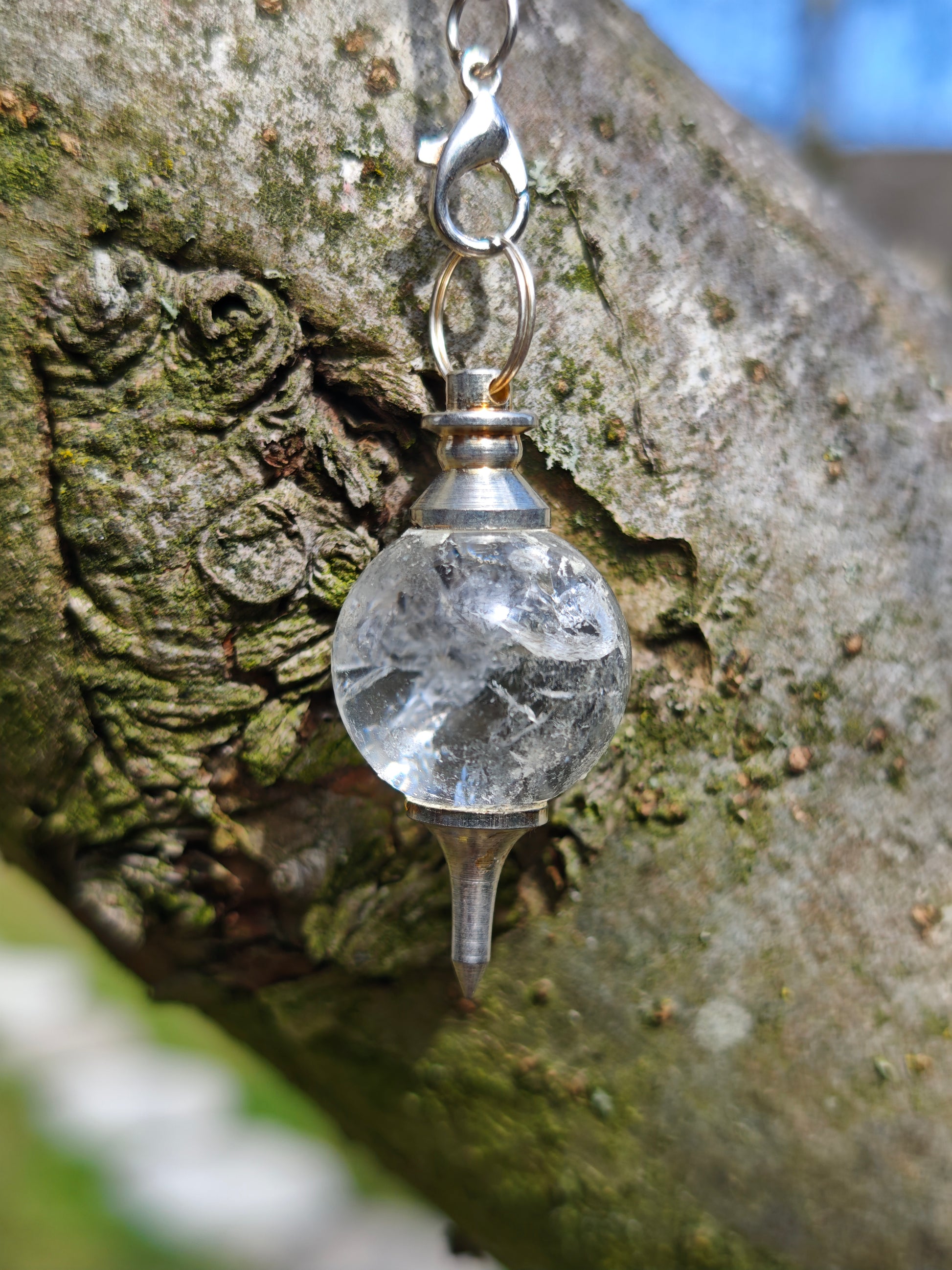Bergkristall Pendel mit Chakrakette