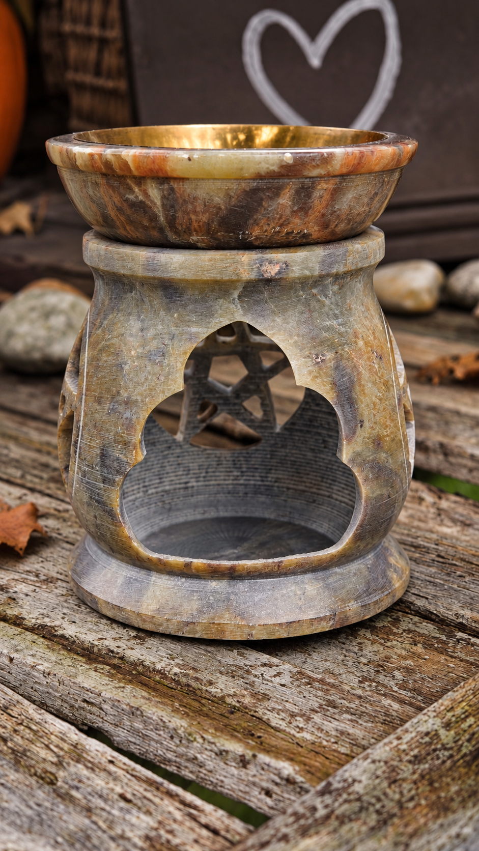 Duftlampe Pentagramm aus Speckstein