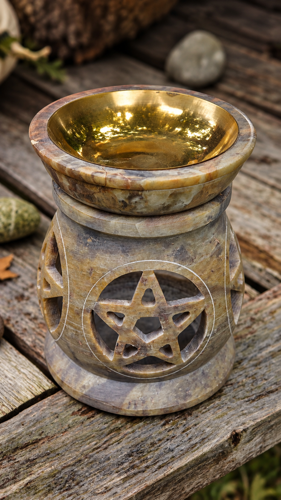 Duftlampe Pentagramm aus Speckstein