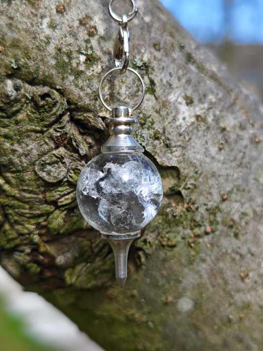 Bergkristall Pendel mit Chakrakette